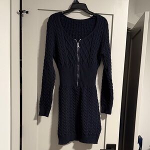 Amazon Black Cable Knit Long Sleeve Dress
